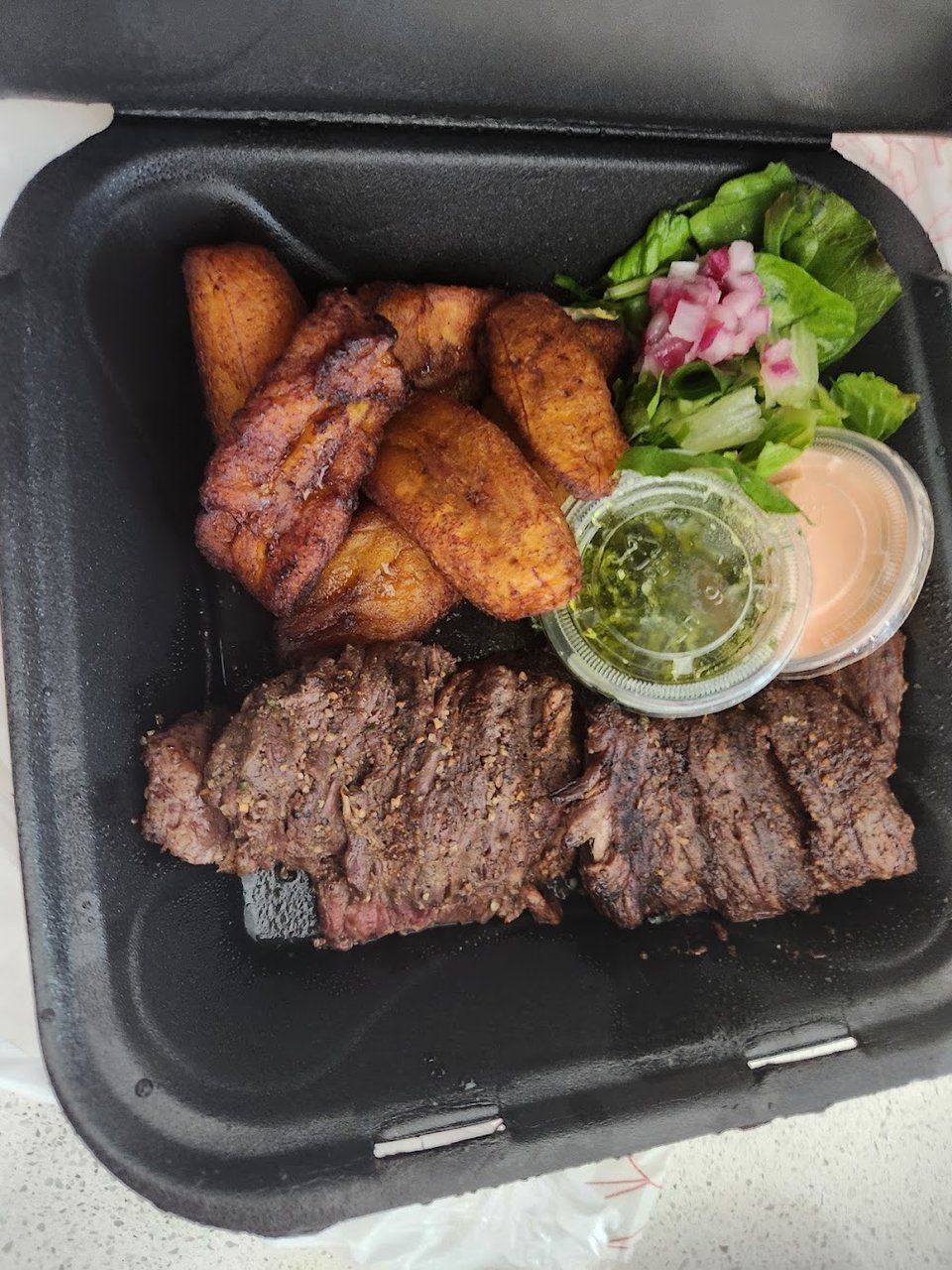 Skirt Steak with Plantains